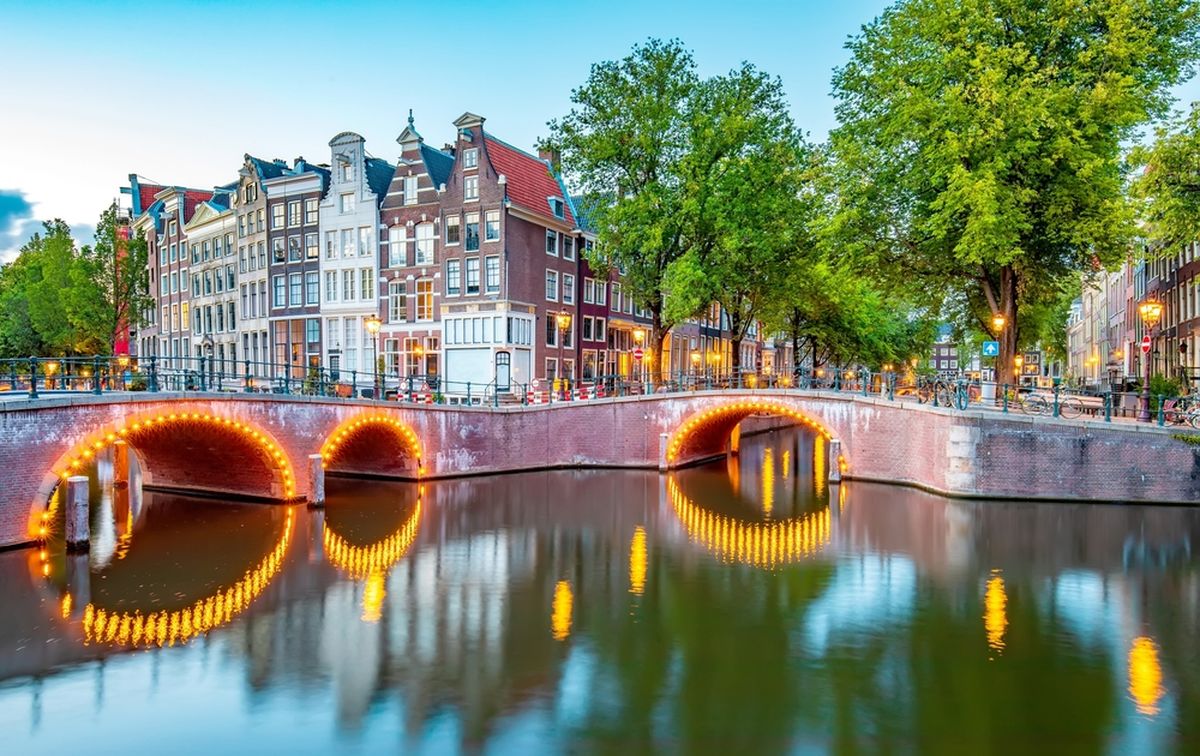 An evening view of the Jordaan District