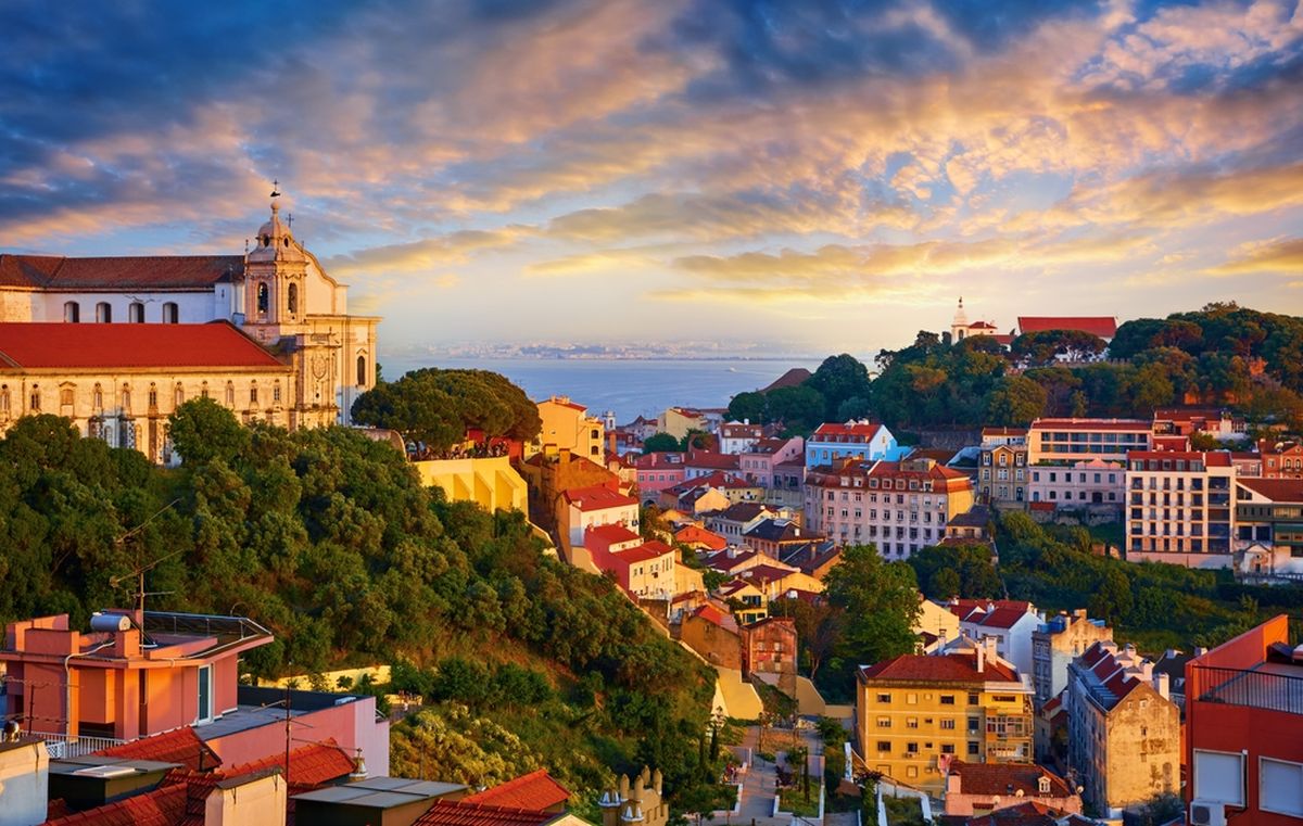 Skyline of Lisbon in Portugal