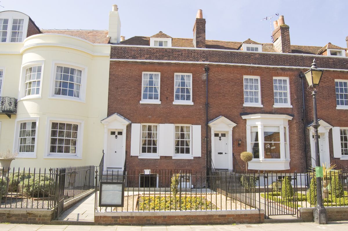 The red brick frontage of Charles Dickens’ Birthplace Museum