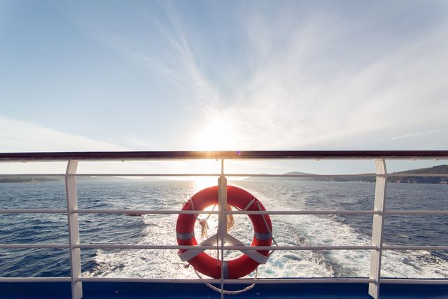 View of the horizon on a cruise ship