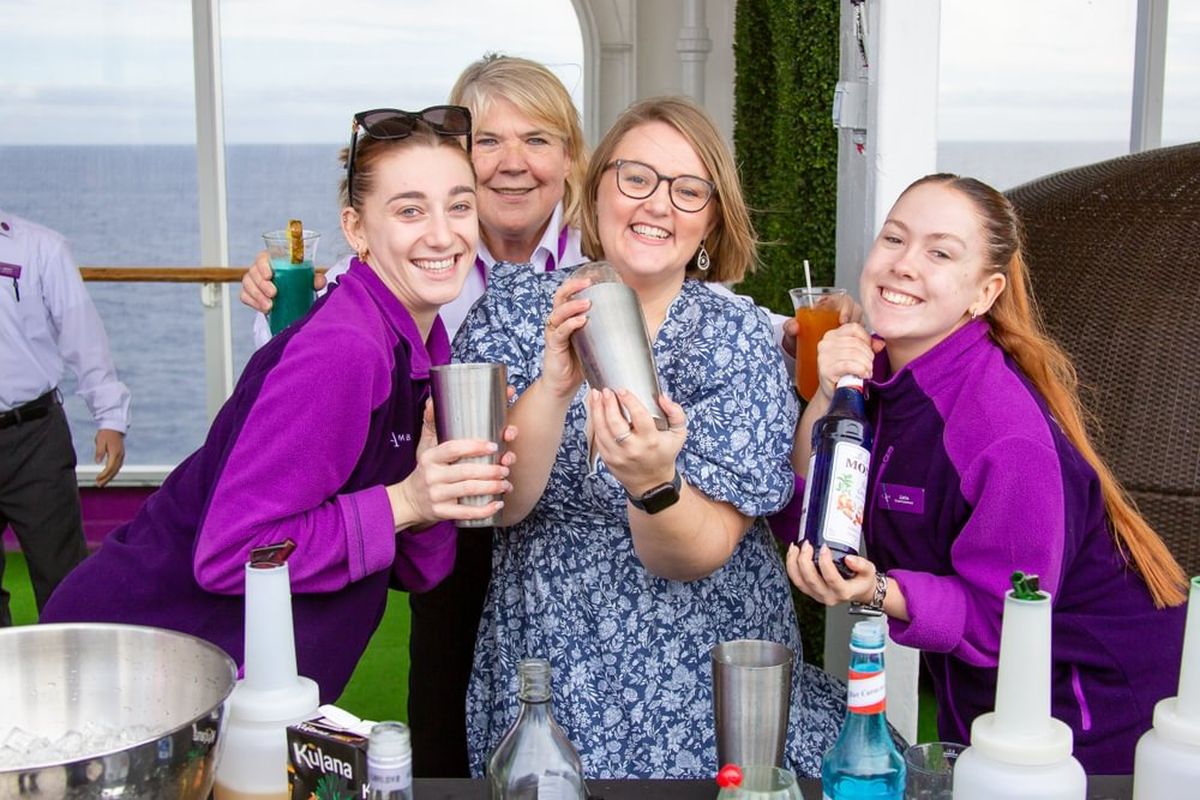 Ceirios Davies and the entertainment team