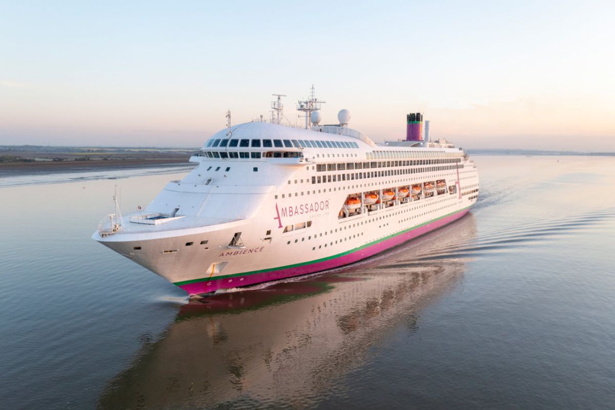 Ambience cruise ship arriving at London Cruise