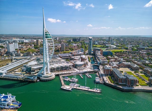 : View of the Spinnaker Tower and Port in Portsmouth