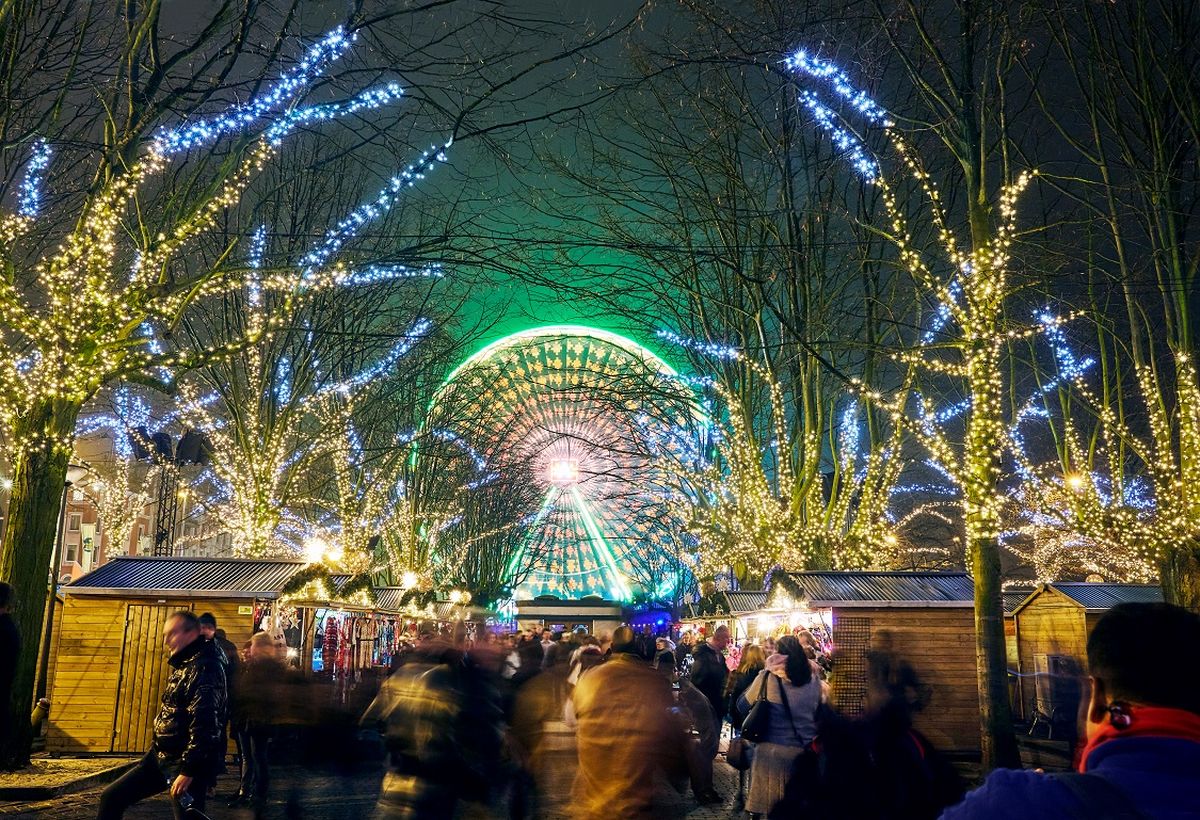 Antwerp Christmas Market at night