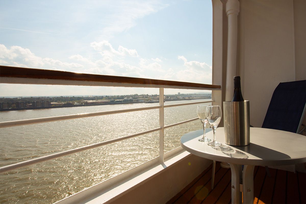 Cabin room with a balcony