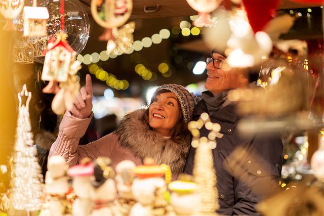 Couple at a Christmas market