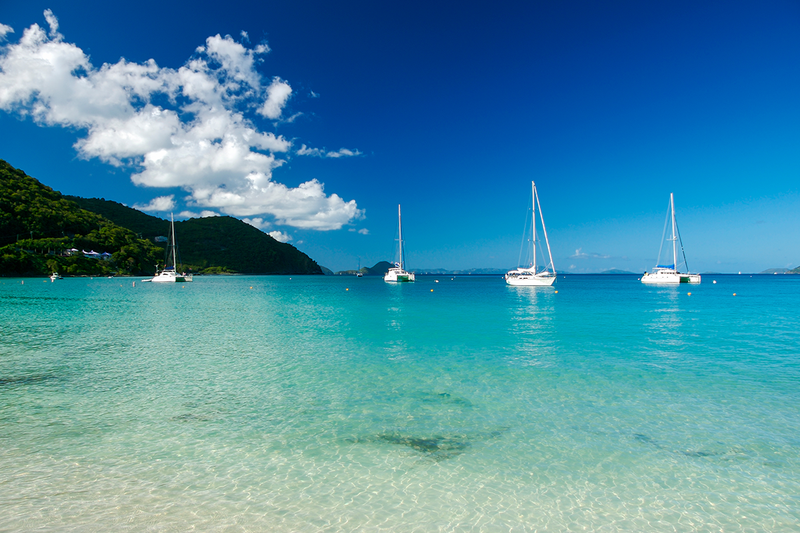 Classic Caribbean paradise view with tranquil turquoise waters