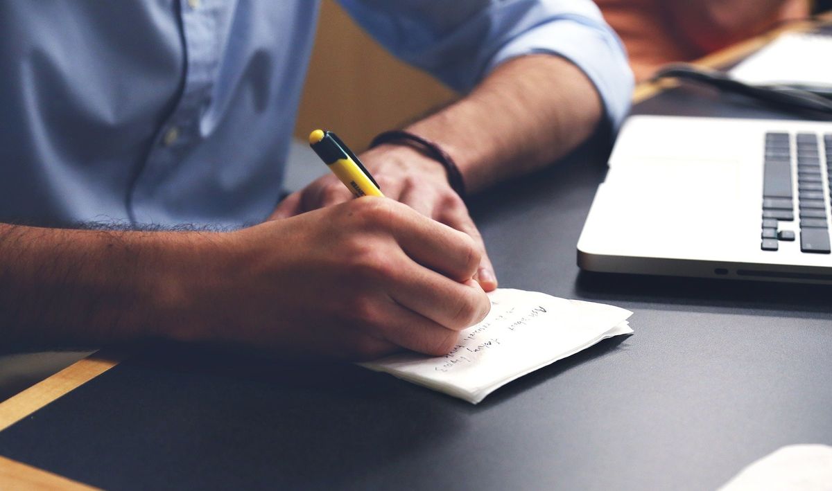 Man making notes
