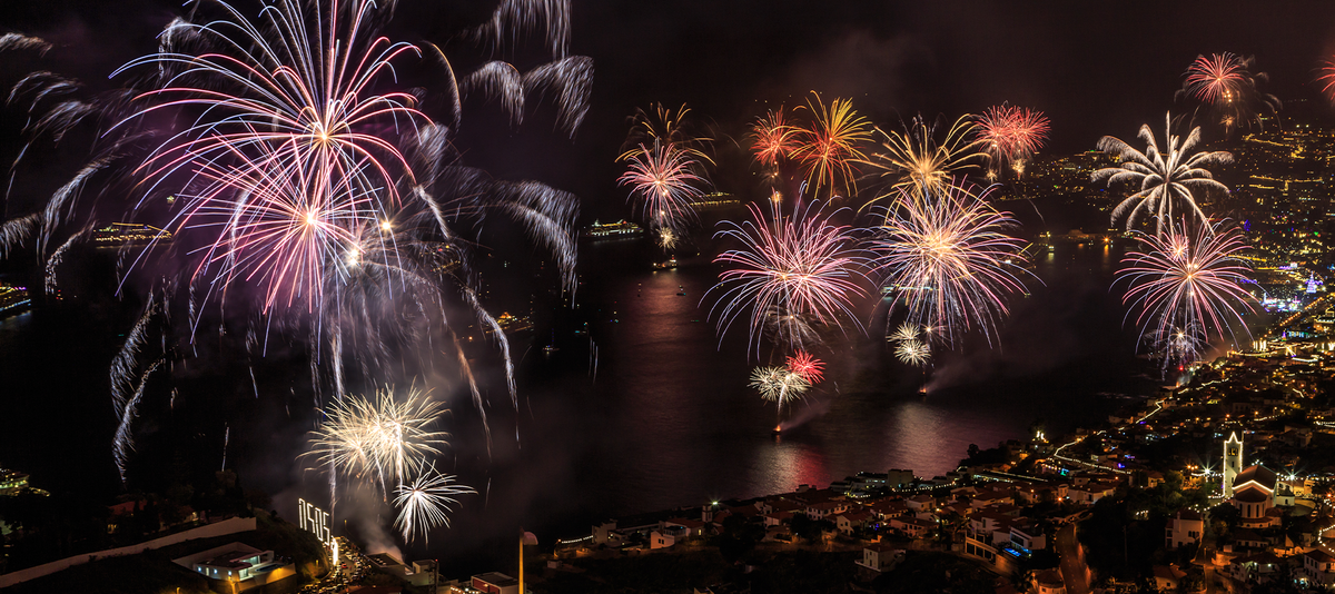 Firework at the end of the year in Funchal, Madeira Island