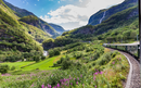 View from the most beautiful train journey Flamsbana between Flam and Myrdal in Aurland in Western Norway