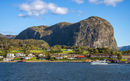 Lysefjord or fjord of light. Spectacular landscape from the deck of a ship, in certain places it is as deep as the mountains are high. Stavanger, Norway