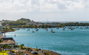 A view over a marina in Pointe a Pitre from the cruise terminal in Guadeloupe on a bright morning