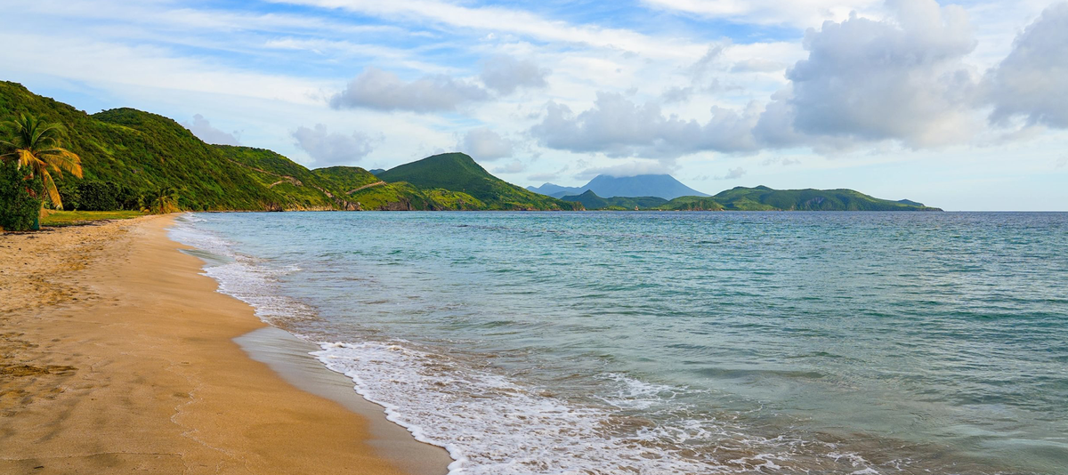 South Friars Bay Beach on the Island of St. Kitts in the Caribbean Sea