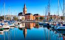 The historic city of Dunkirk, the Atlantic coast of the ocean, France