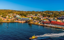 A view towards the port of Scarborough, Tobago on a bright morning in January