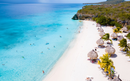 Cas Abao Beach Playa Cas Abao Caribbean island of Curacao, Playa Cas Abao in Curacao a white beach with a blue turqouse colored ocean Drone aerial view