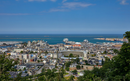 Aerial view of Cherbourg city and harbour