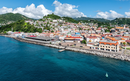 St George's Grenada harbor and cityscape.