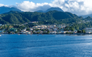 Roseau, Dominica: Roseau waterfront, capital of Dominica. Nestled between lush mountains and the sea,