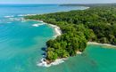 Aerial View of Punta Uva Beach, surrounding forests and cliffs, near Puerto Viejo, Limón Province, Costa Rica.