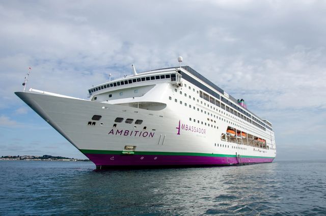 Ambition pictured outside St Peter Port. Guernsey